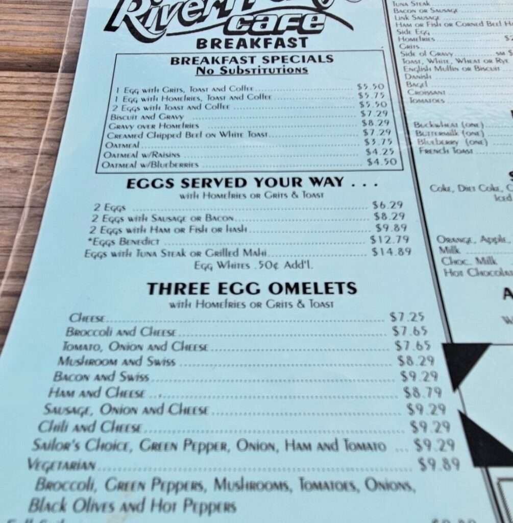 Pat’s Riverfront Cafe menu 6